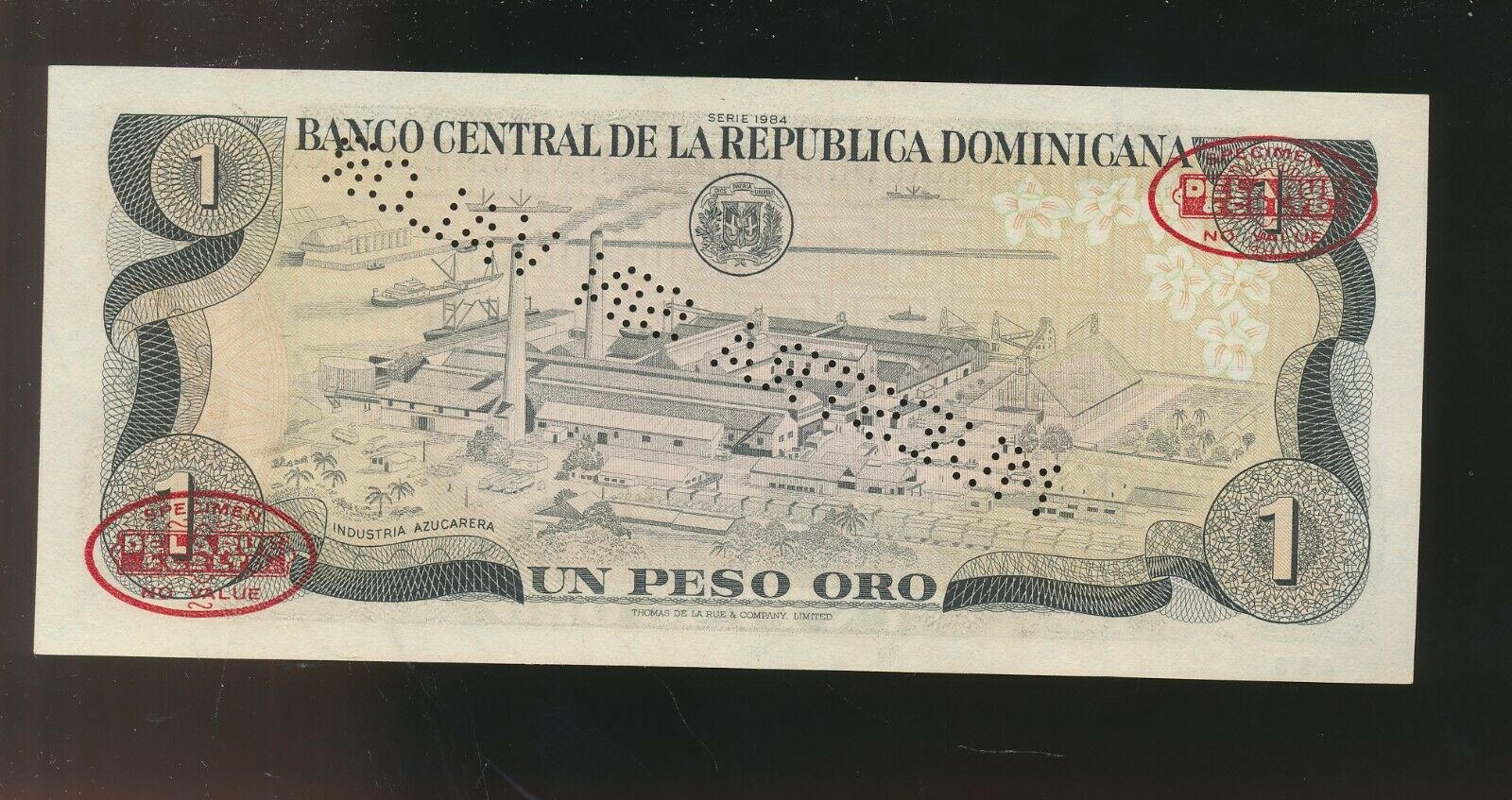 Dominican Republic - 1 PESOS -  1994 CU - SCARCE SPECIMEN - ZERO SERIAL NUMBERS - Fresh Stock Dated October 2025