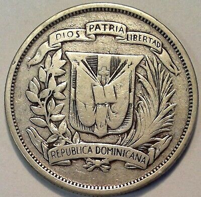 1951 Dominican Republic Medio 1/2 Peso Large World Silver Coin #247 - Fresh Stock Dated October 2025