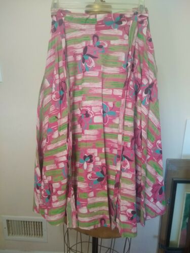 Vintage Tropical Floral Print Skirt handmade xs - Fresh Stock Dated October 2025