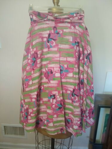Vintage Tropical Floral Print Skirt handmade xs - Fresh Stock Dated October 2025