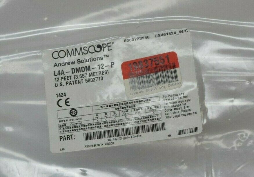 CommScope Andrew L4A-DMDM-12-P 12' FT LDF4-50 Low PIM DM 7-16 DIN - Fresh Stock Dated October 2025