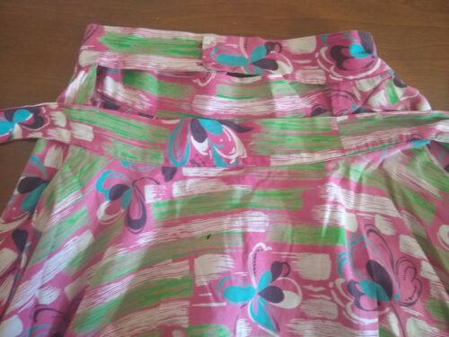 Vintage Tropical Floral Print Skirt handmade xs - Fresh Stock Dated October 2025