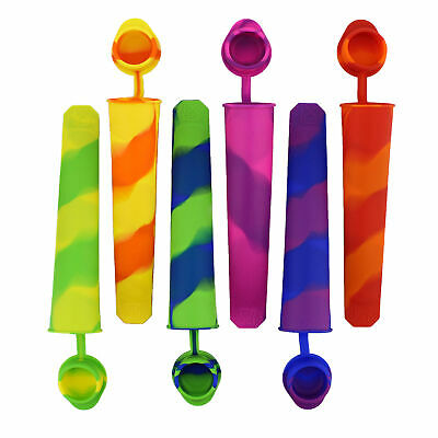 7Penn Ice Pop Molds Popsicle Molds - 6 Pc Silicone Frozen Yogurt Tubes with Lids - Fresh Stock Dated October 2025