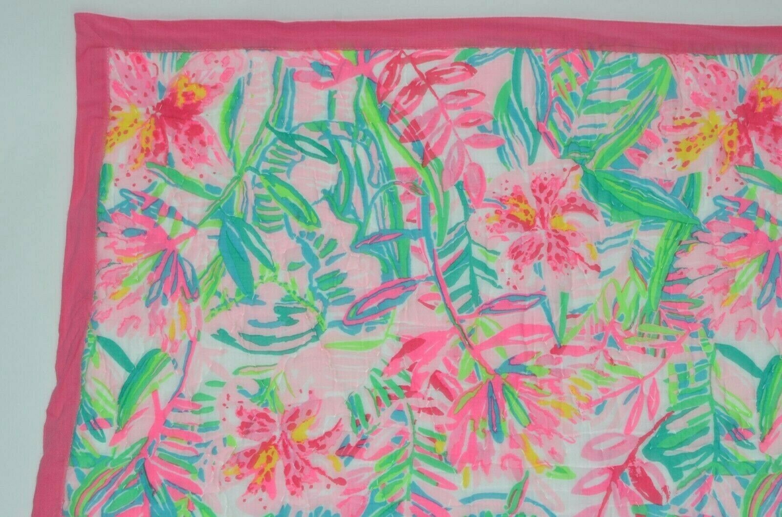 Pottery Barn Lilly Pulitzer Lilly of the Jungle Reversible Euro Sham NWOT Pink - Fresh Stock Dated October 2025