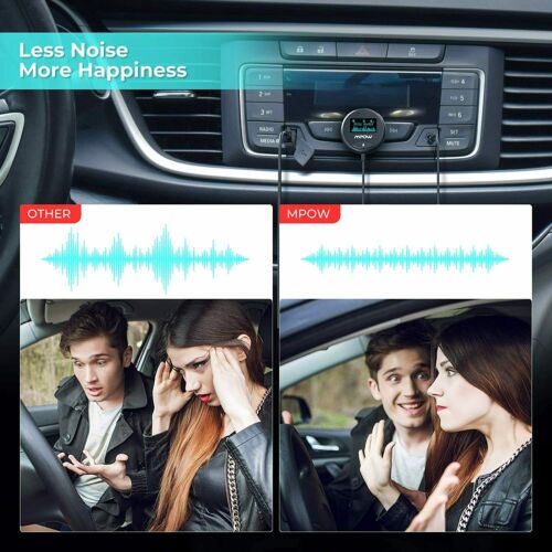 Mpow Bluetooth 5.0 Car Kit Wireless Receiver W/ 3.5mm Ground Loop Noise Isolator - Fresh Stock Dated October 2025
