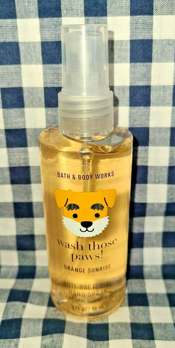 2-Pack Orange Sunrise DOG PAWS Anti-Bacterial Spray Sanitizer Bath & Body Works - Fresh Stock Dated October 2025