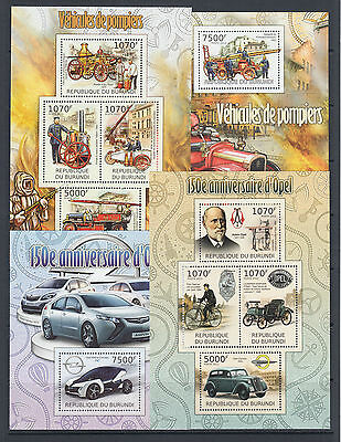 Burundi Sc 1061-1098 MNH. 2012 Space & Transportation, cplt set of 38 s/s Trains - Fresh Stock Dated October 2025