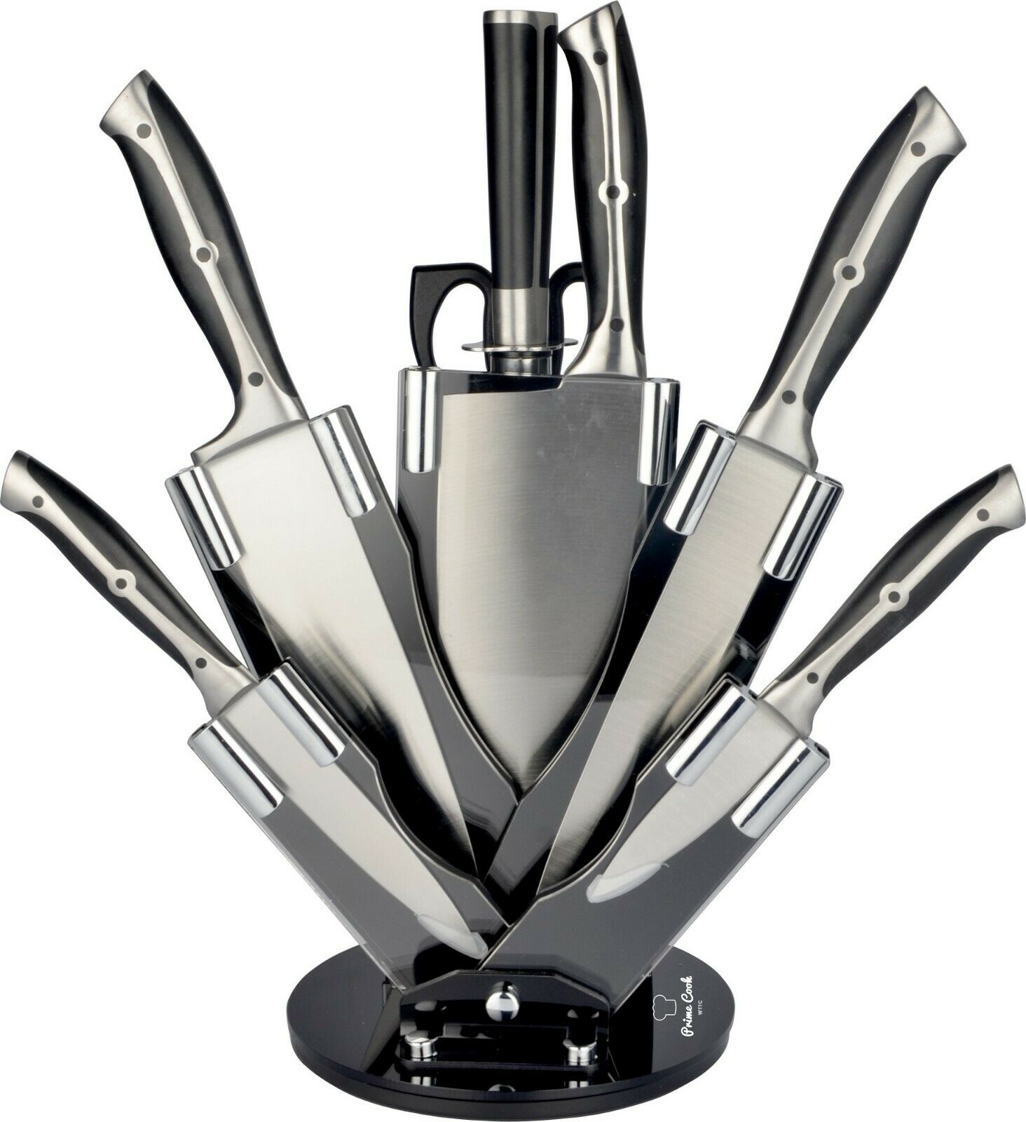 8 Pieces Kitchen Knife Set/Stainless Steel/BLACK/Cleaver by Prime Cook - Fresh Stock Dated October 2025