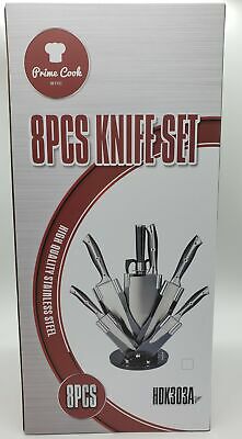 8 Pieces Kitchen Knife Set/Stainless Steel/BLACK/Cleaver by Prime Cook - Fresh Stock Dated October 2025