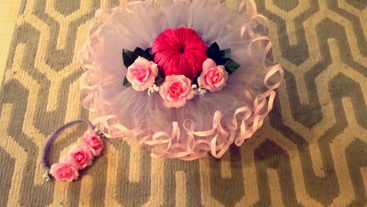 ribbon trimmed rose tutu skirt with headband - Fresh Stock Dated October 2025