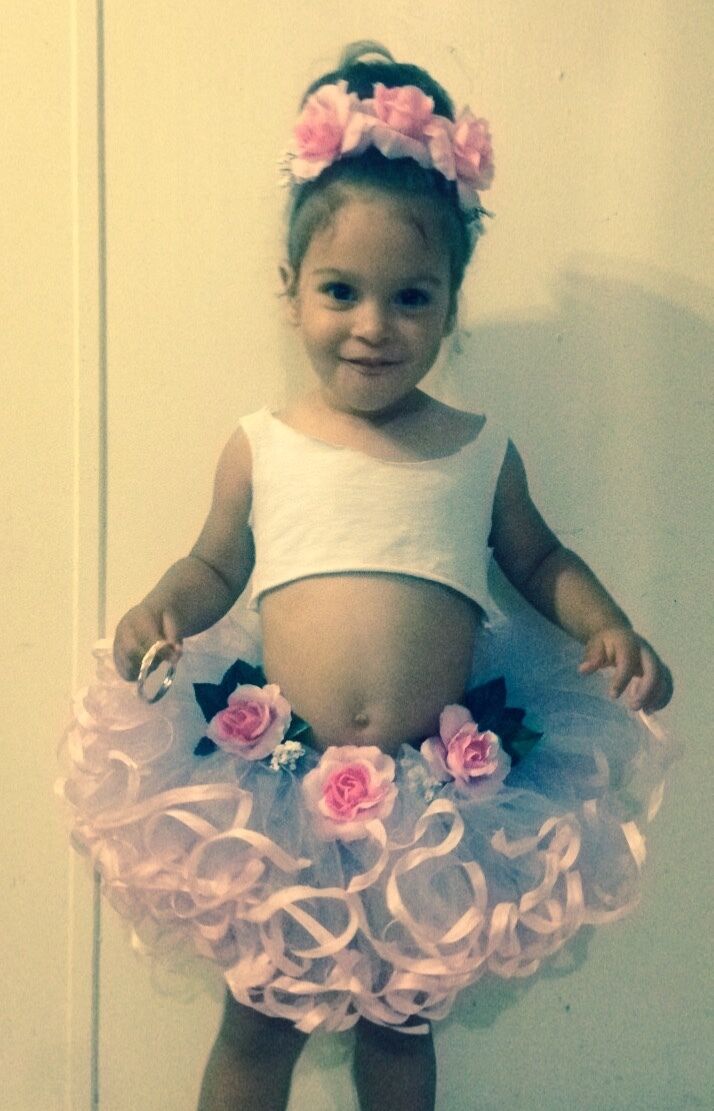 ribbon trimmed rose tutu skirt with headband - Fresh Stock Dated October 2025