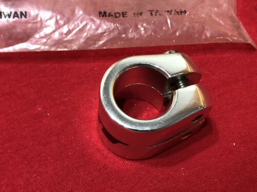 UNUSED SILVER 1 INCH GT DOUBLE SEAT POST CLAMP OLD SCHOOL BMX - Fresh Stock Dated October 2025