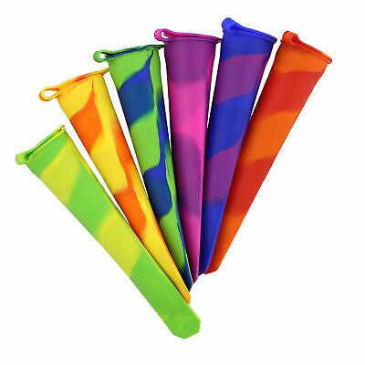 7Penn Ice Pop Molds Popsicle Molds - 6 Pc Silicone Frozen Yogurt Tubes with Lids - Fresh Stock Dated October 2025