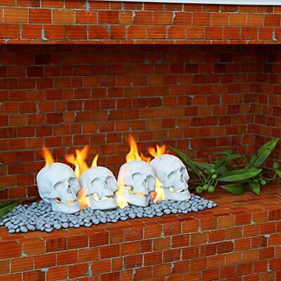Regal Flame Human Skull Ceramic Wood Large Gas Fireplace Logs Logs for All Ty... - Fresh Stock Dated October 2025