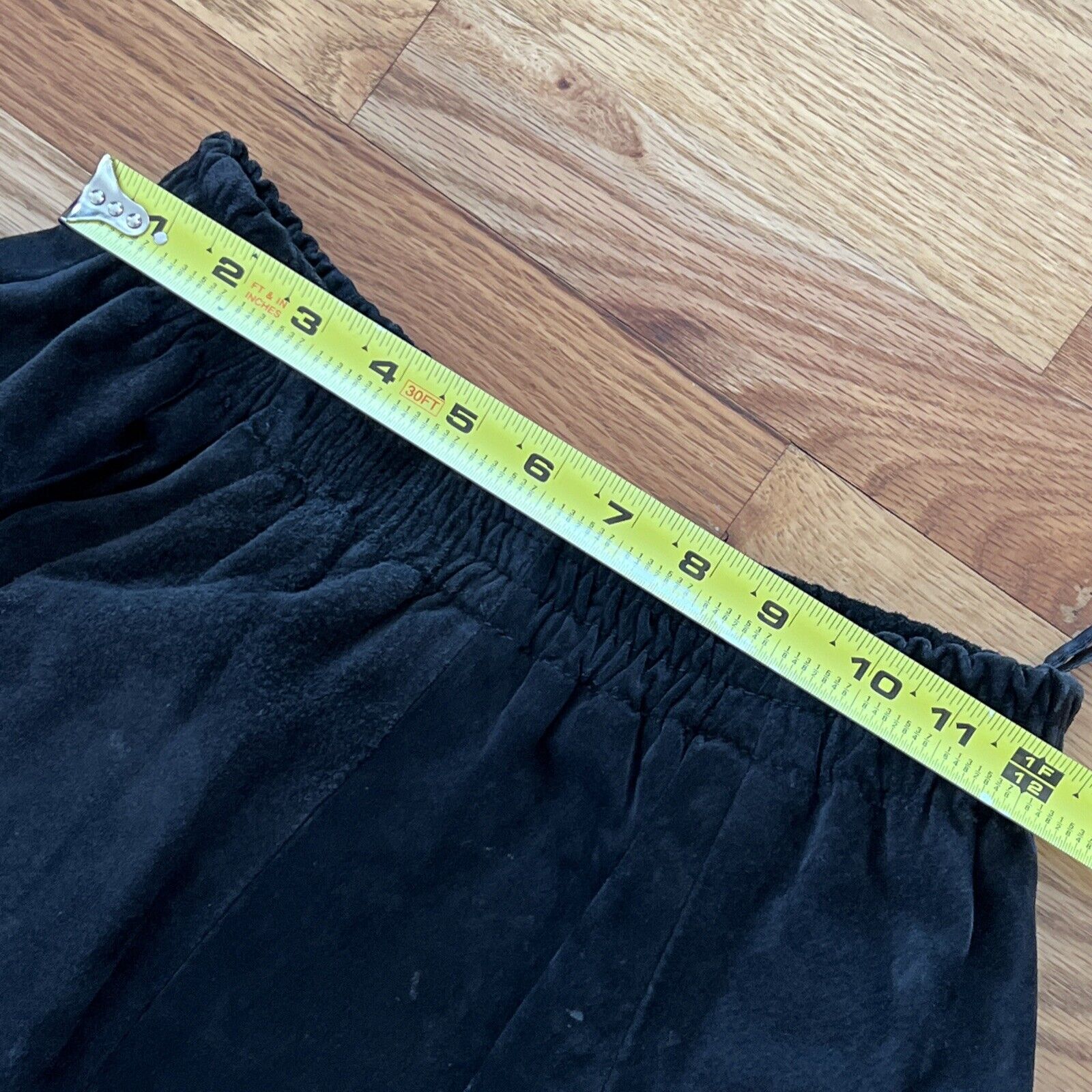Etosha Vintage 80s-90s Long Black Suede Leather Skirt Sz S Lined Elastic waist￼ - Fresh Stock Dated October 2025