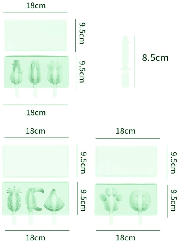 Popsicle Molds Set of 3, SiliconeIce Pop Molds Ice Cream Mold Cake with Lid - Fresh Stock Dated October 2025