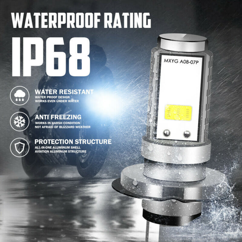 H4 9003 HB2 LED Motorcycle Headlight Bulb Kit HID Hi/Low Beam 6000K Super Bright - Fresh Stock Dated October 2025
