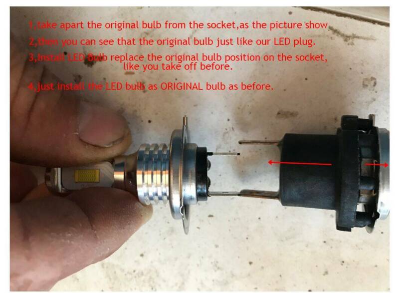 100W H7 LED Headlight Bulbs Fit Honda Silver Wing 600 FSC600 2002-2010 3000LM - Fresh Stock Dated October 2025