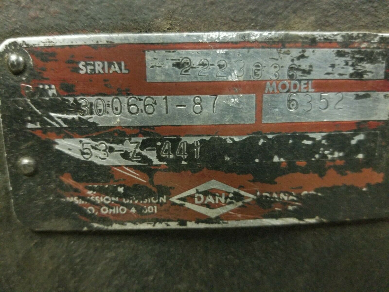Spicer 6352 5 speed transmission good used very low miles - Fresh Stock Dated October 2025