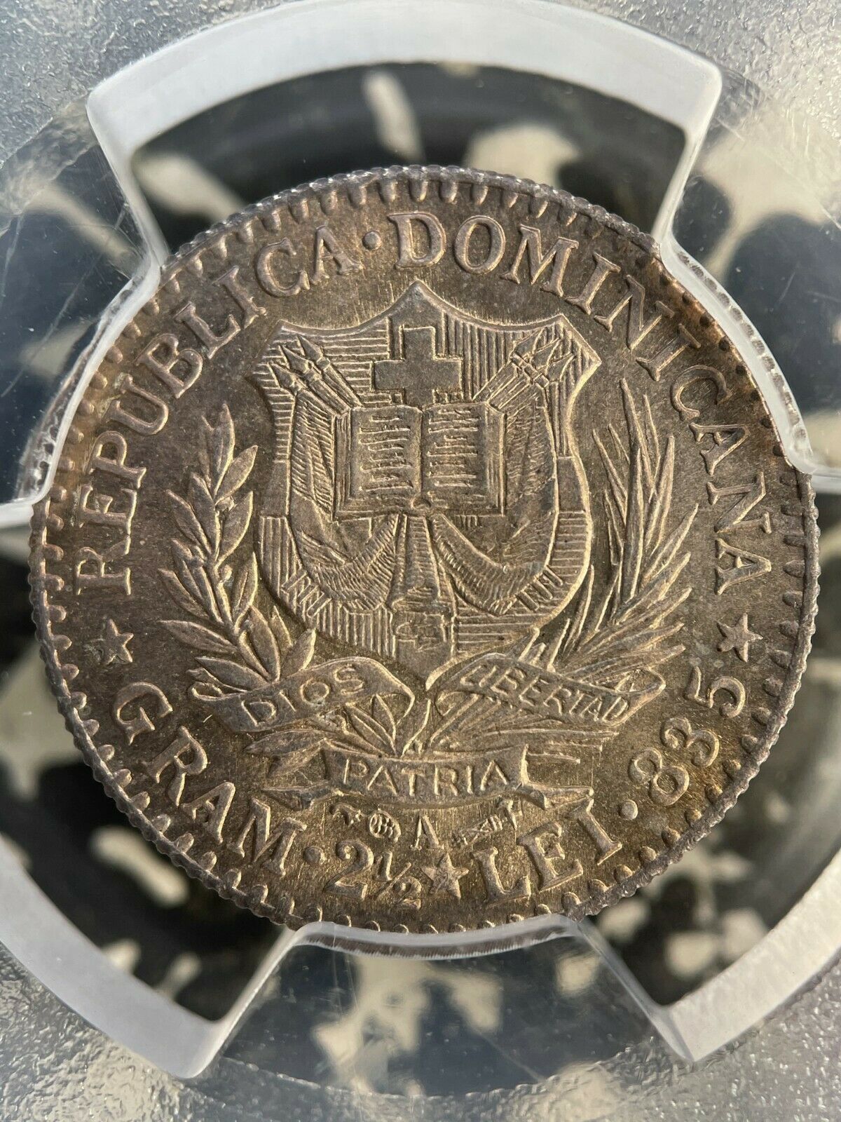 1891-A Dominican Republic 50 Centavo PCGS MS65 Lot#G965 Silver! Gem BU! - Fresh Stock Dated October 2025