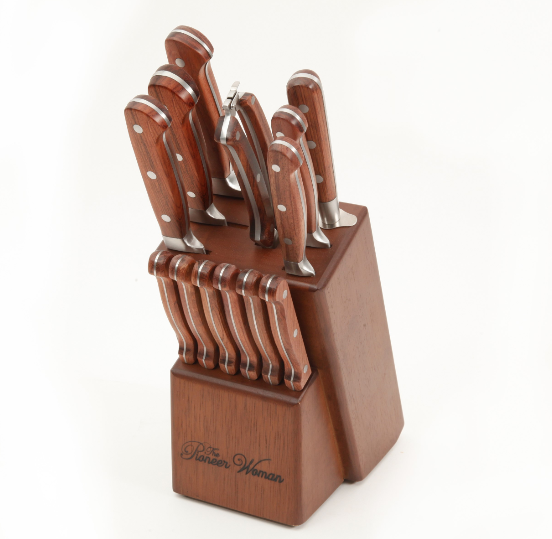 14-Piece Knife Cutlery Set with Wood Block Frontier Collection, Red Rosewood NEW - Fresh Stock Dated October 2025