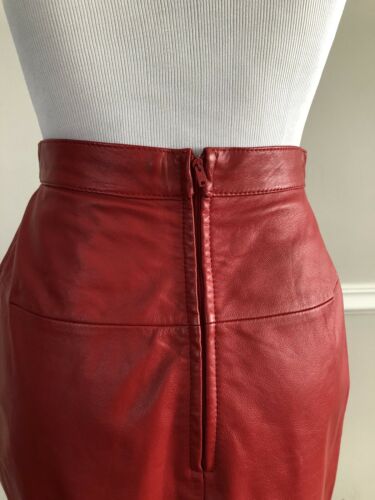 Vtg 70s/80s PIA RUCCI Red Leather Pencil Wiggle Skirt New Wave Punk High Waist - Fresh Stock Dated October 2025