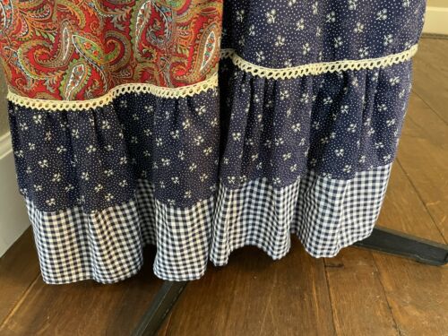 Vtg Gunne Sax Long Skirt Paisley Calico Gingham Size 9 Pockets Jessica's Gunnie - Fresh Stock Dated October 2025