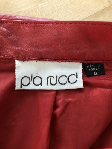 Vtg 70s/80s PIA RUCCI Red Leather Pencil Wiggle Skirt New Wave Punk High Waist - Fresh Stock Dated October 2025