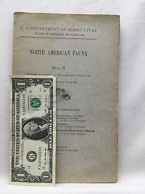 North America Fauna No 5 USDA Division of Ornithology & Mammalogy July 30 1891 - Fresh Stock Dated October 2025