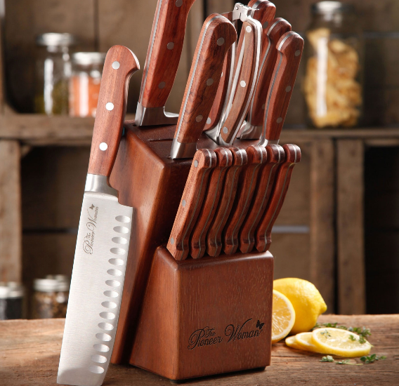 14-Piece Knife Cutlery Set with Wood Block Frontier Collection, Red Rosewood NEW - Fresh Stock Dated October 2025