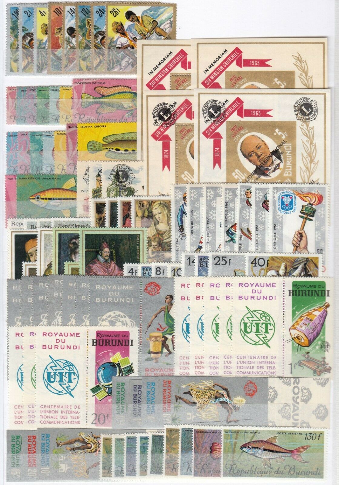 DE9323/ BURUNDI – 1966 / 1968 MINT MNH MODERN COLLECTION – CV 470 $ - Fresh Stock Dated October 2025