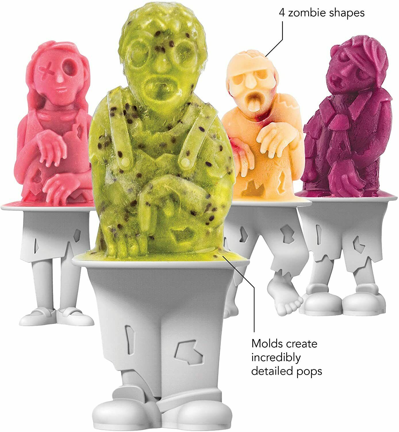 Tovolo Ice Pop Molds, Set of 4 - Zombie - Fresh Stock Dated October 2025