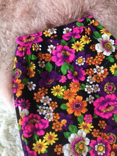 Vintage 60's 70's Quilted Floral Maxi Skirt Retro Mod Homespun Cottage Core S - Fresh Stock Dated October 2025