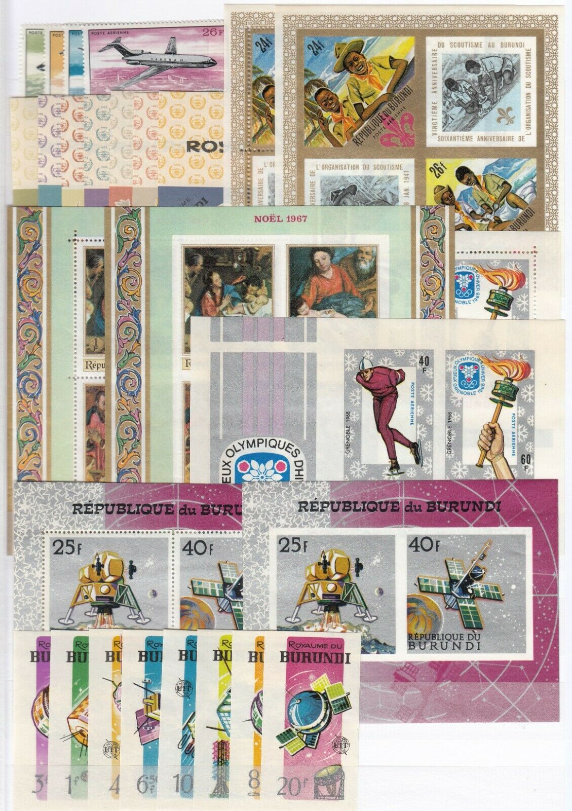 DE9323/ BURUNDI – 1966 / 1968 MINT MNH MODERN COLLECTION – CV 470 $ - Fresh Stock Dated October 2025
