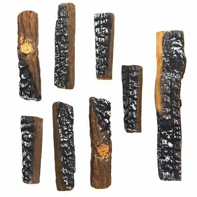 Decorative Realistic Flame 10 PC Petite Ceramic Wood Fireplace Firepit Log Set - Fresh Stock Dated October 2025