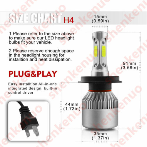 H4 LED Motorcycle Headlight Bulb Hi/Lo Fog Light Lamp For Yamaha Kawasaki Ducati - Fresh Stock Dated October 2025