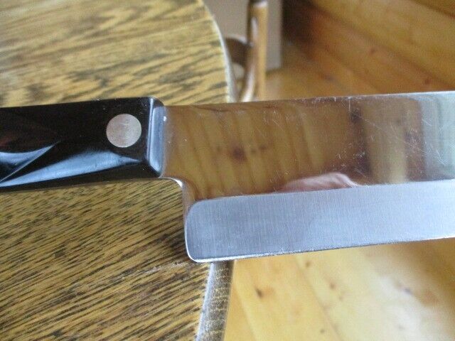 CUTCO French Chef Knife #1725 Brown Swirl Handle 9-1/4” 1989  Excellent shape - Fresh Stock Dated October 2025
