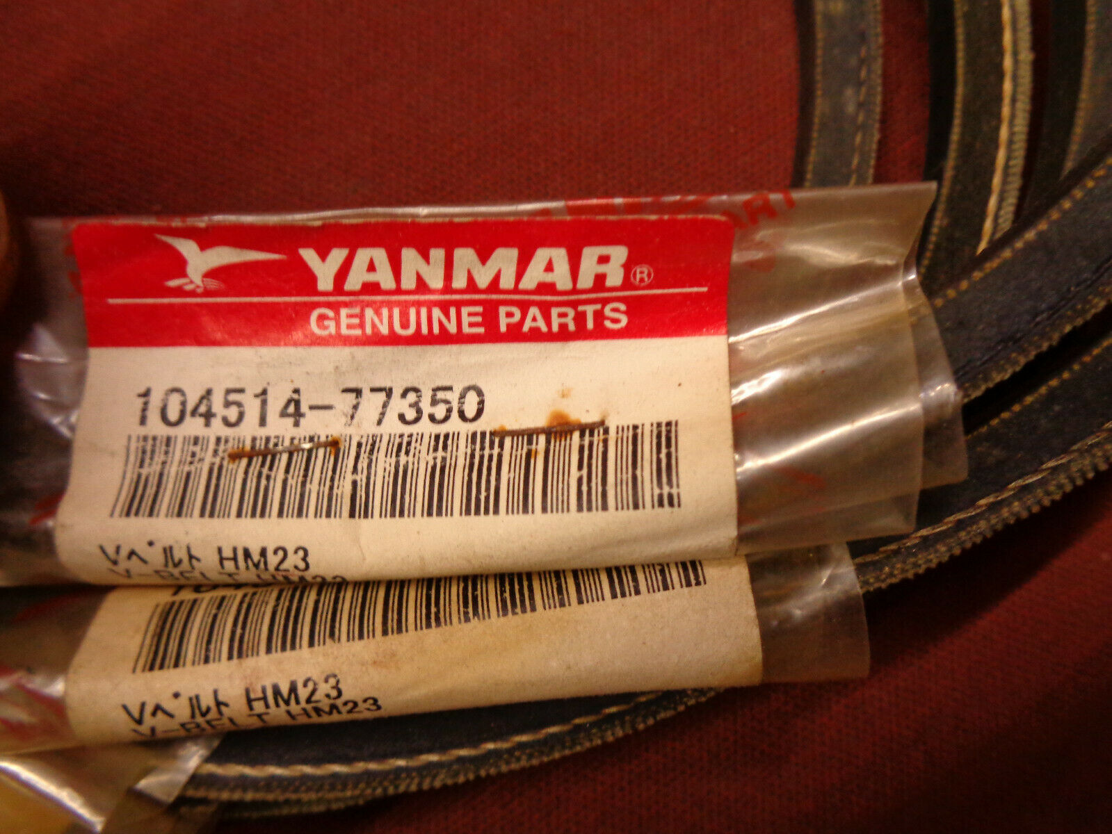YANMAR V-BELT (5 PACK) #104514-77350   (*705EB) - Fresh Stock Dated October 2025