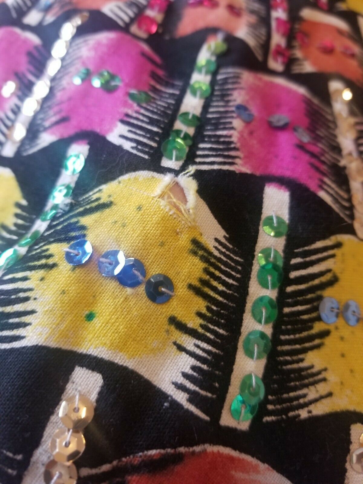 Vintage Mexican Full Circle Skirt Hand Painted Floral With Sequins Rockabilly - Fresh Stock Dated October 2025