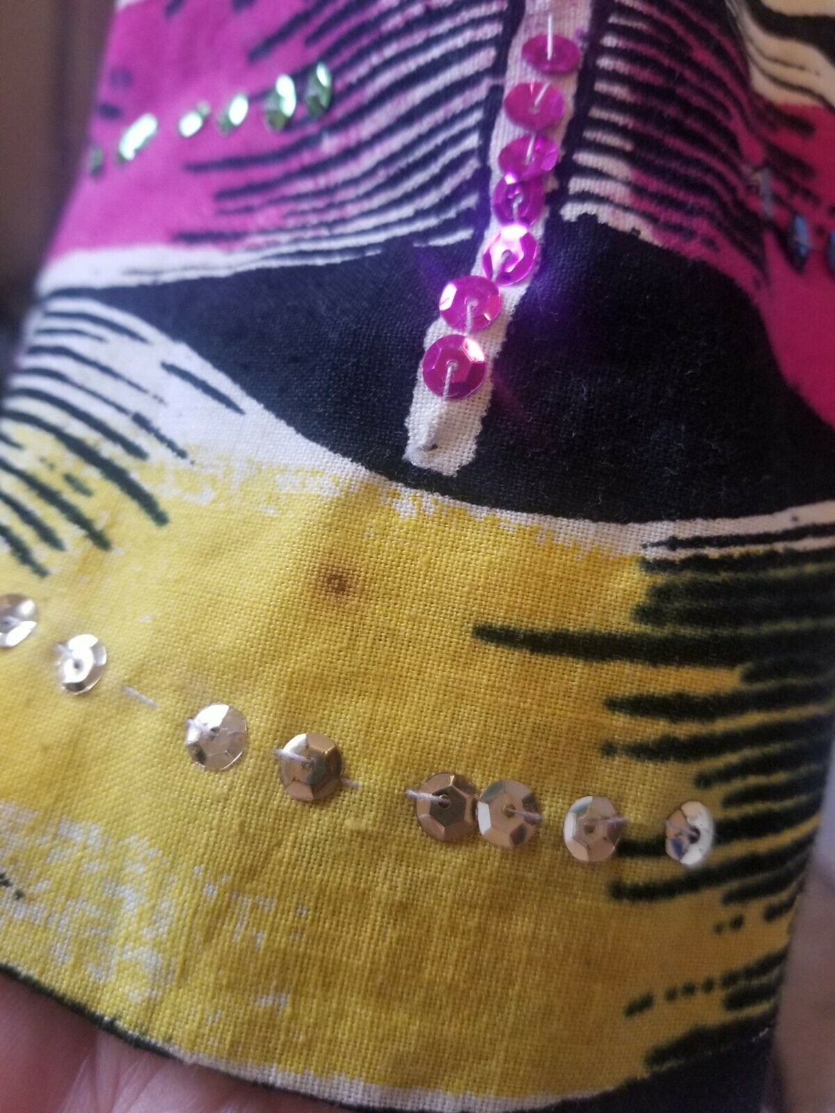 Vintage Mexican Full Circle Skirt Hand Painted Floral With Sequins Rockabilly - Fresh Stock Dated October 2025