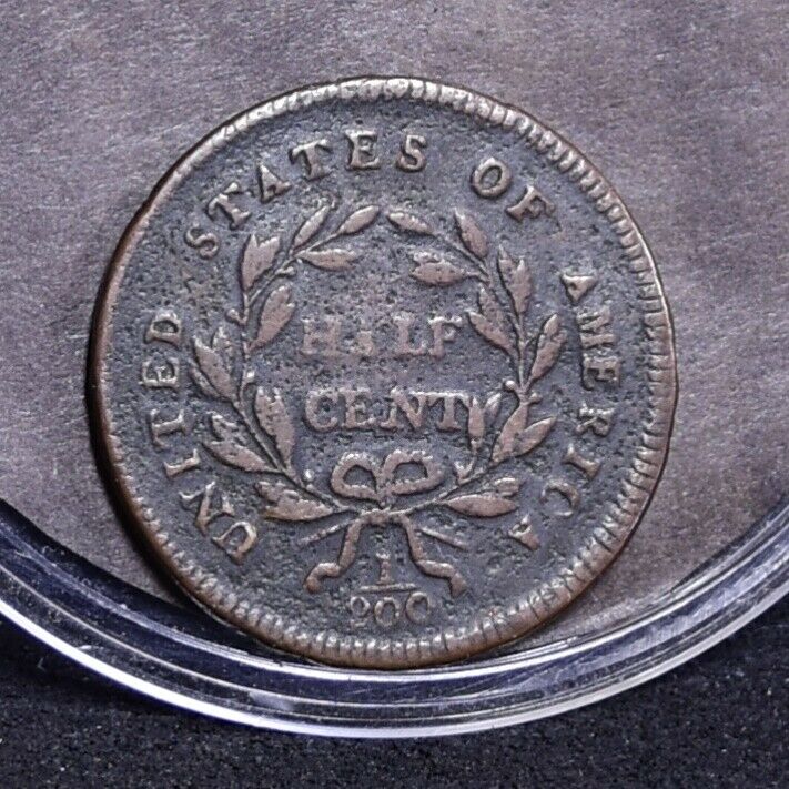 1795 Half Cent - Lettered Edge with Pole - VG (#35659) - Fresh Stock Dated October 2025