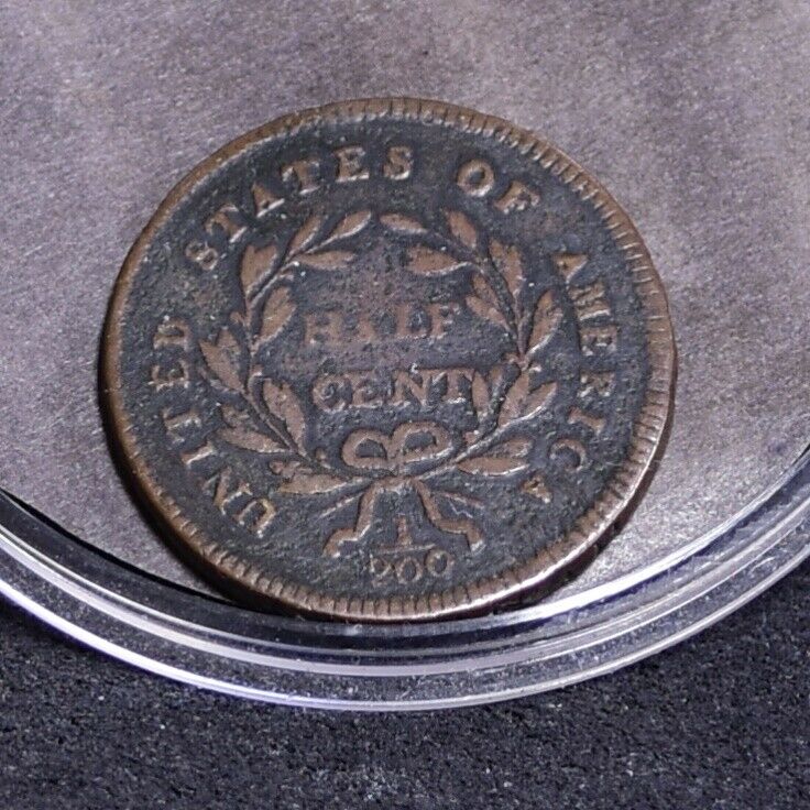 1795 Half Cent - Lettered Edge with Pole - VG (#35659) - Fresh Stock Dated October 2025