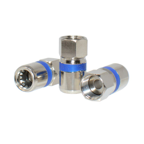 RG6 Coaxial Cable Dual Shield 1000FT Black + 50F-Type Compression Connectors Kit - Fresh Stock Dated October 2025
