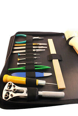 WATCH REPAIR KIT DELUXE 28 PC SET CARRYING CASE WATCHMAKING TOOL - Fresh Stock Dated October 2025
