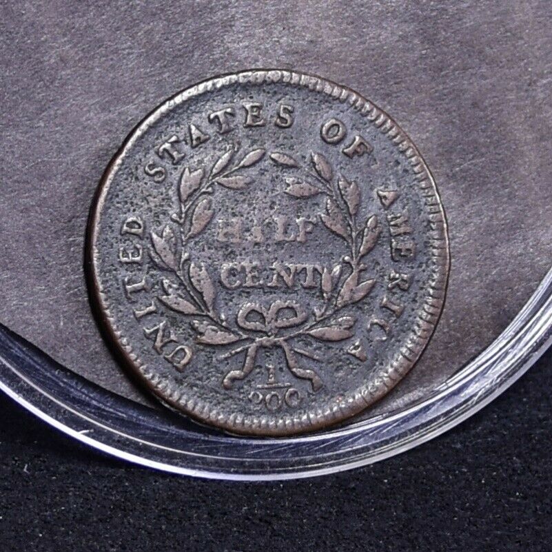 1795 Half Cent - Lettered Edge with Pole - VG (#35659) - Fresh Stock Dated October 2025
