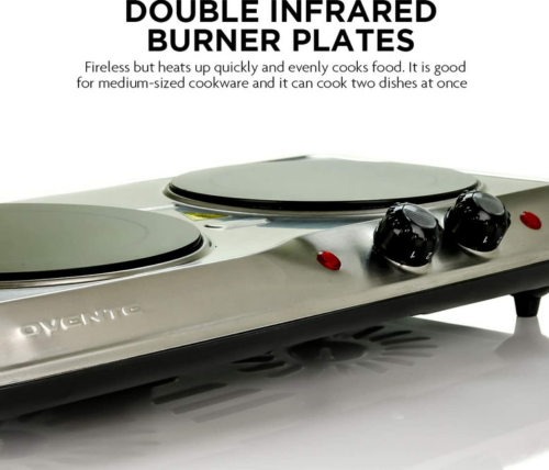 Electric Infrared Cooktop Burner Portable 2 Plate Dual Countertop Cooker Stove - Fresh Stock Dated October 2025