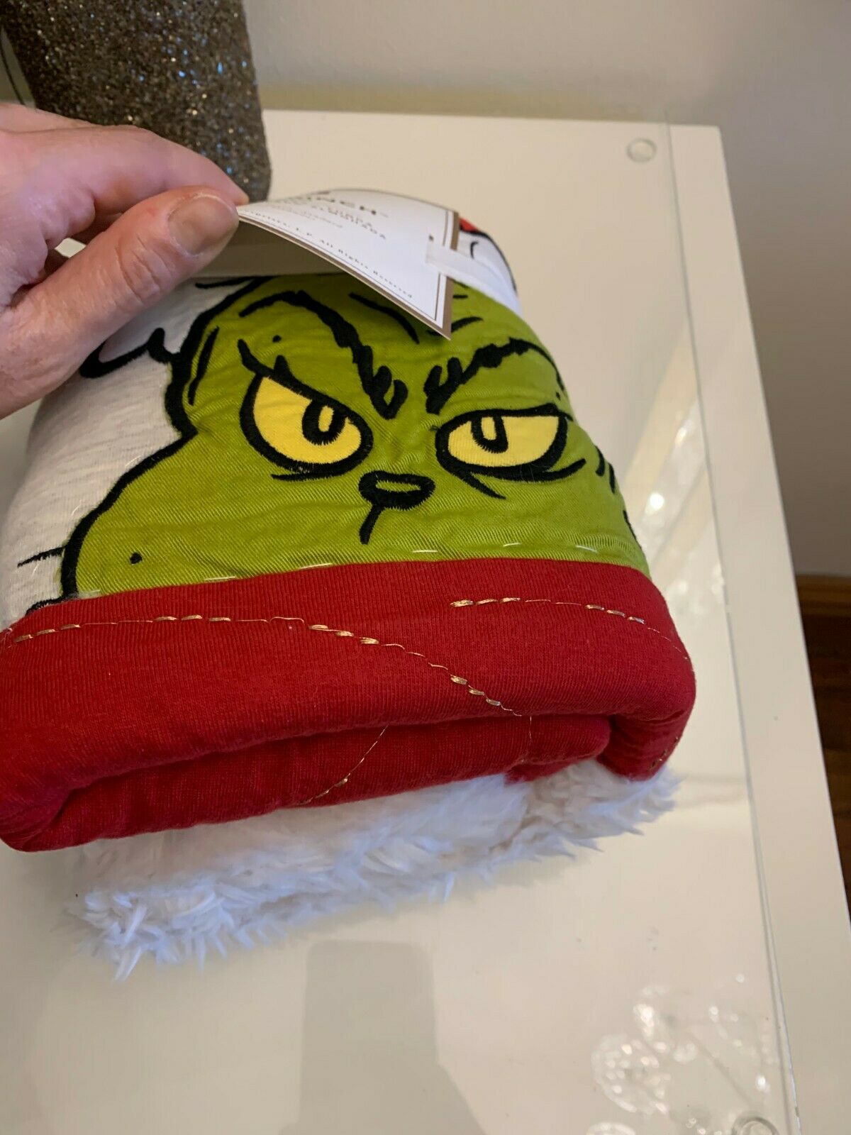 Pottery Barn Grinch Christmas pillow cover Sham gingham Dr Seuss Holiday Gift - Fresh Stock Dated October 2025