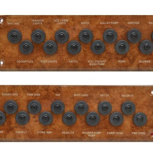 Rinker 260 D3 Brown 16 IN Plastic Boat Press To Reset 24 Switch Breaker Panel - Fresh Stock Dated October 2025