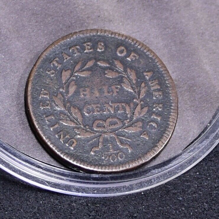 1795 Half Cent - Lettered Edge with Pole - VG (#35659) - Fresh Stock Dated October 2025
