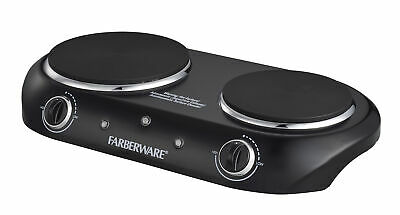 Estufa Electrica Doble Portatil 1800W Placa de Cocina 2 Quemadores Negro Ligero - Fresh Stock Dated October 2025